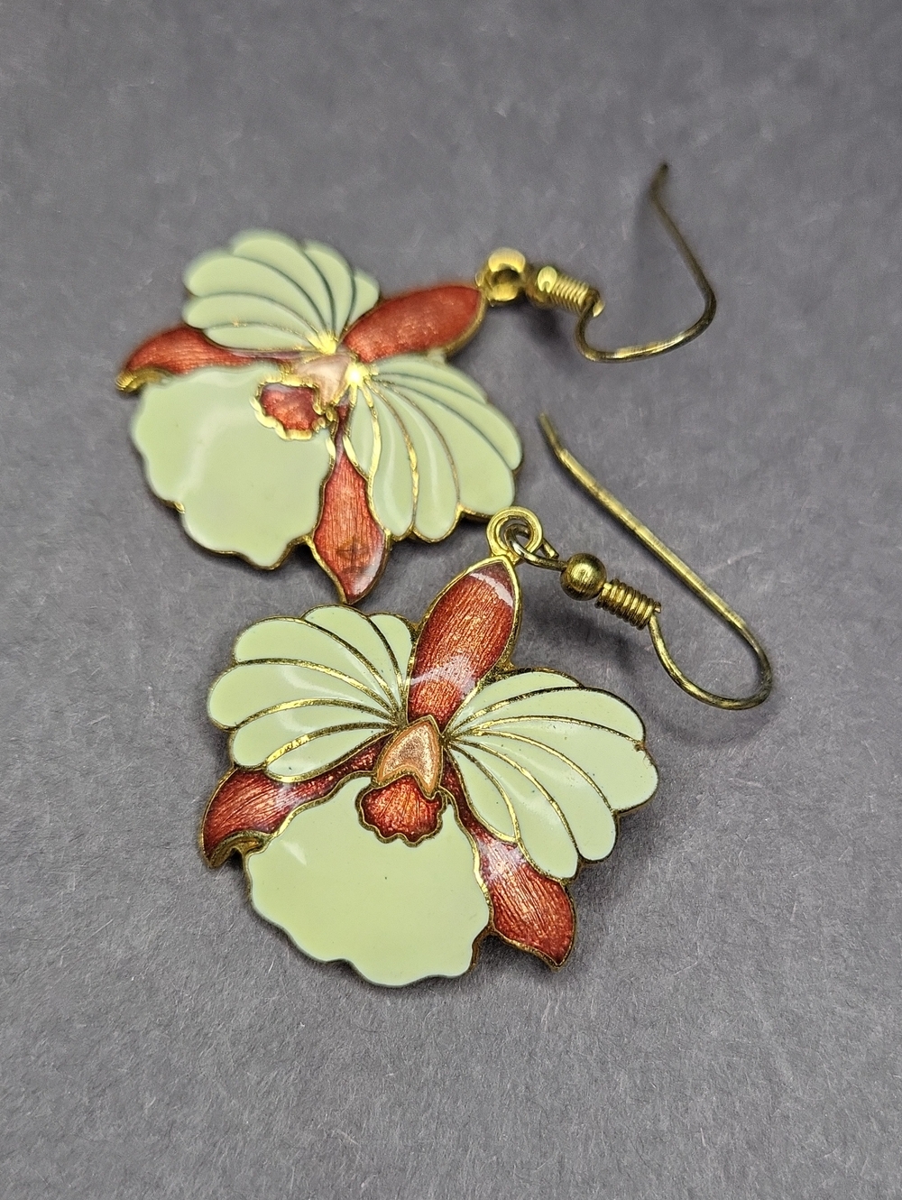 Floral Enamel Drop Earrings